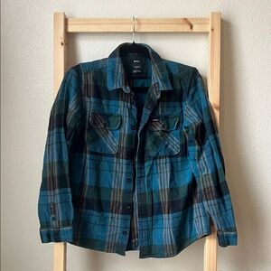 RVCA Teal and Olive Plaid Shirt